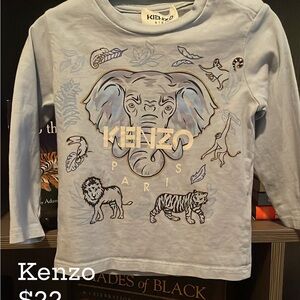 Kenzo Kids Light Blue Safari Long Sleeve Tee